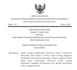 PERATURAN LURAH PETIR PENJABARAN APBKAL TAHUN ANGGARAN 2026